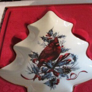 New Lenox Winter Greetings Tree Candy Dish